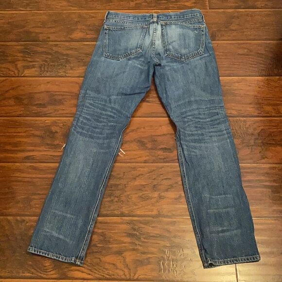 Rag & Bone Distressed Blue Denim Ripped Boyfriend Jeans Casual Contemporary - Picture 4 of 14